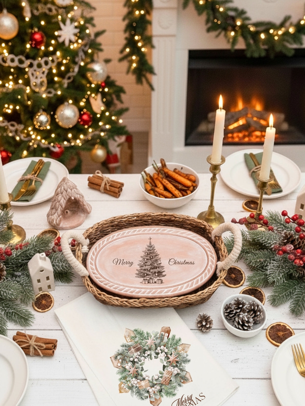 Christmas Hearth Bread Warmer Gift Set