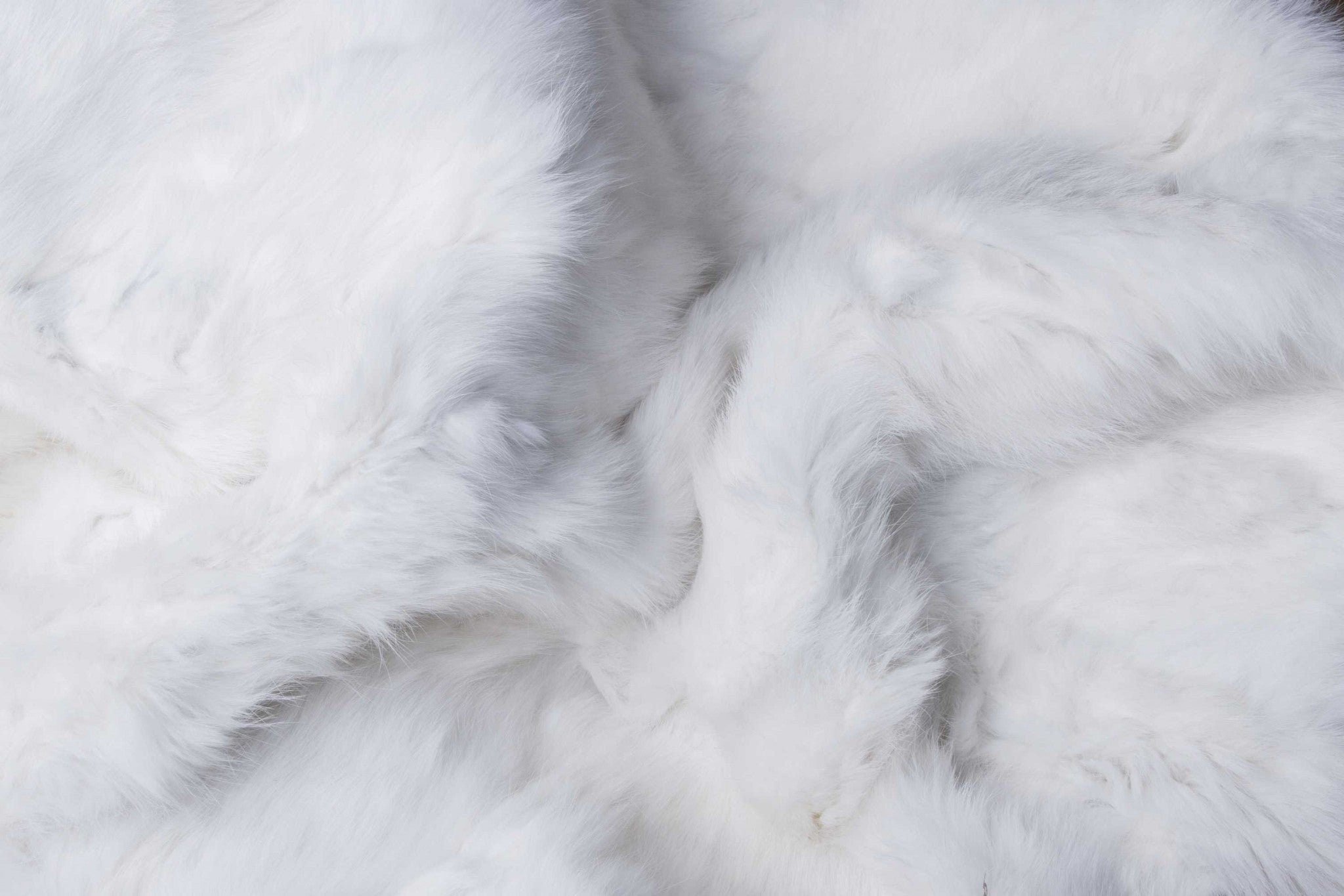 100% Natural Rabbit Fur White Throw - 50” x 60”