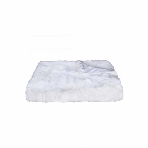100% Natural Rabbit Fur White Throw - 50” x 60”