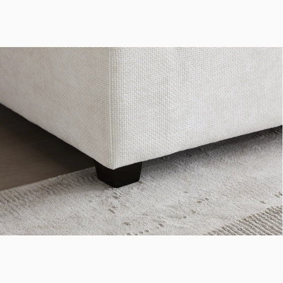 LuxeCasa™ Modular Linen Sectional Sofa with Convertible Ottoman – 130" U-Shaped Comfort