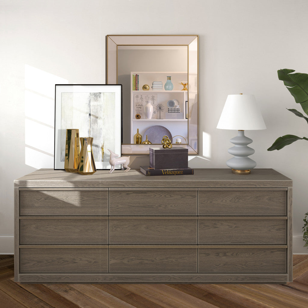 26" Gray and Gold Glass Gourd Table Lamp With White Empire Shade ND