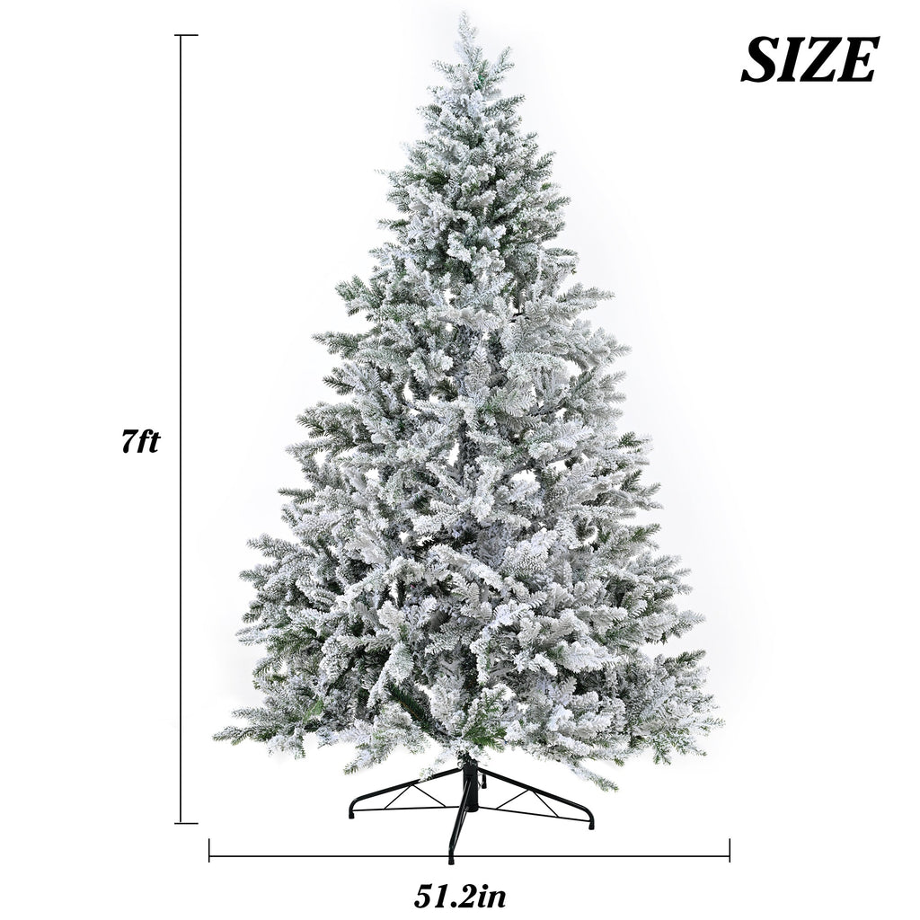 Winter Rituals Flocked Christmas Tree – 7FT Premium Snow-Covered Design