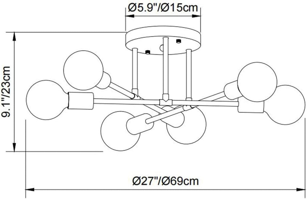 Aurora Luxe Gold 6-Light Sputnik Chandelier – Modern Statement Lighting