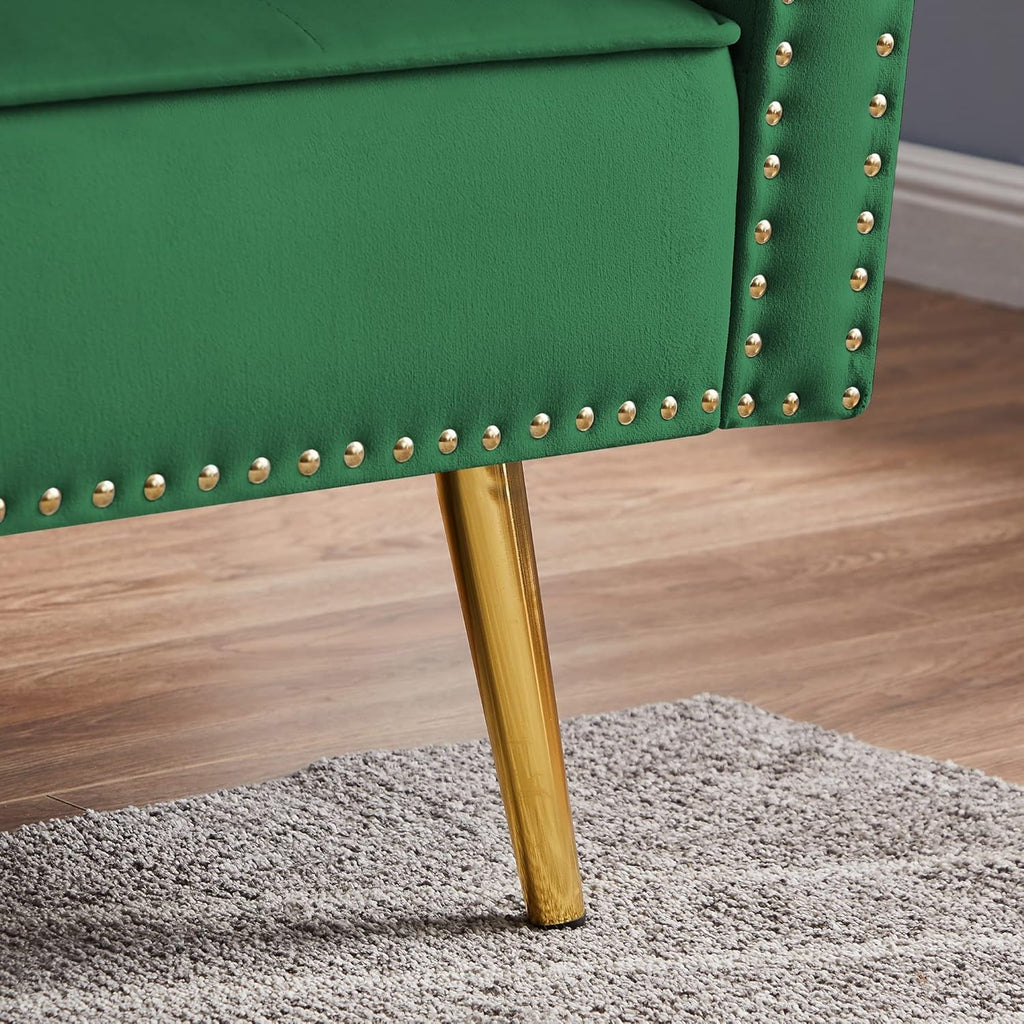 Velvet Majesty Convertible Sofa Bed – Nailhead Luxury Collection