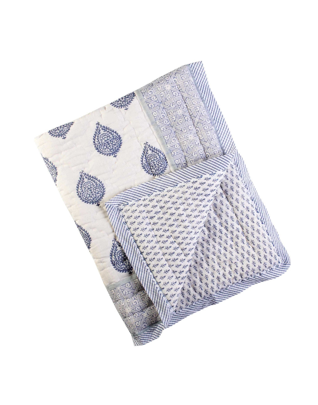 Fort Hand-Quilted Block Print Cotton Quilt