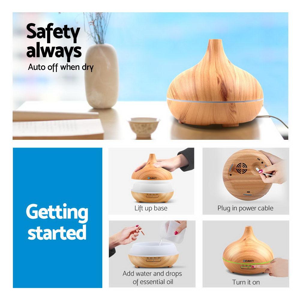 The Urban Ritual Serenity Diffuser – 300ml 4-in-1 Light Wood Aroma Humidifier