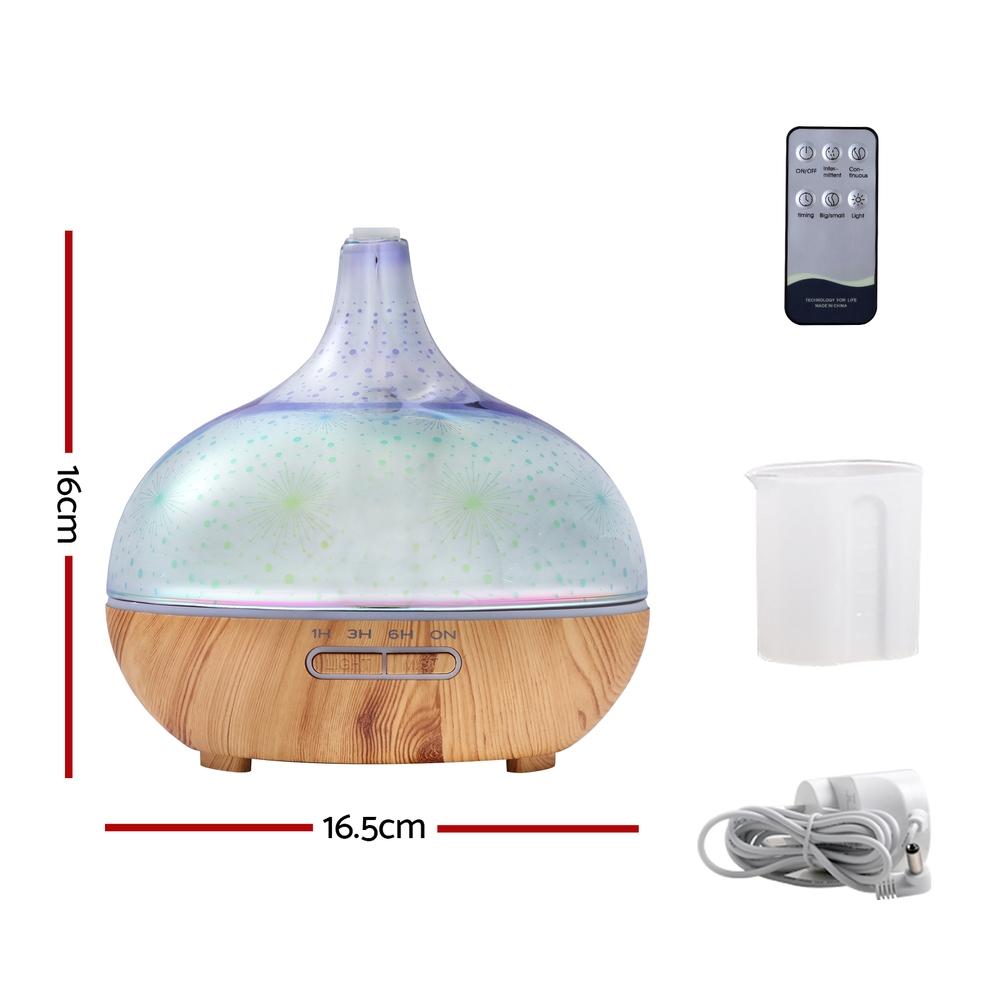 Devanti 3D Fireworks Aroma Diffuser – 4-in-1 Ultrasonic Humidifier & Purifier