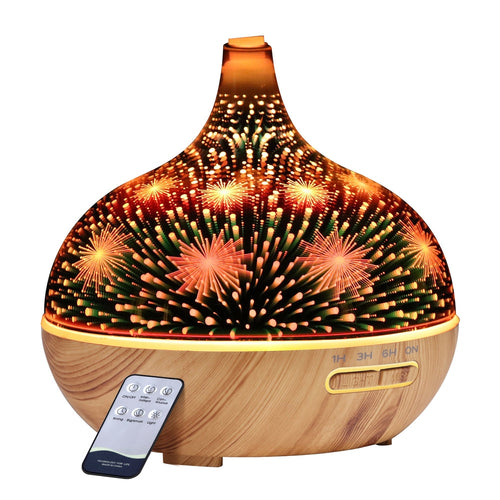 Devanti 3D Fireworks Aroma Diffuser – 4-in-1 Ultrasonic Humidifier & Purifier