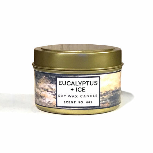 Eucalyptus + Ice Soy Wax Candle – Crisp, Refreshing Blend with Natural Essential Oils