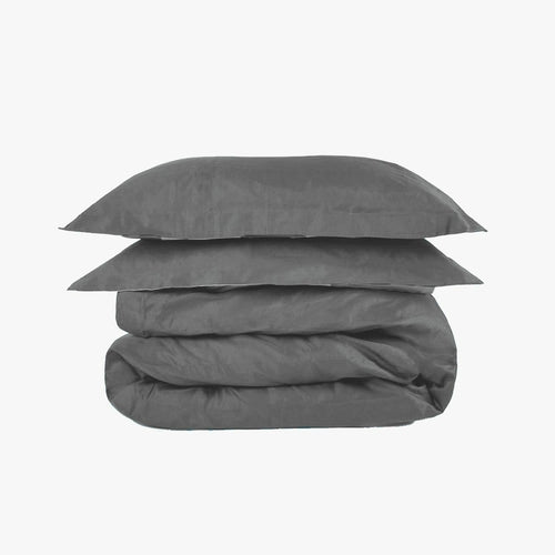House Babylon 600TC Egyptian Cotton Duvet Set – Reversible Grey (Single Size)