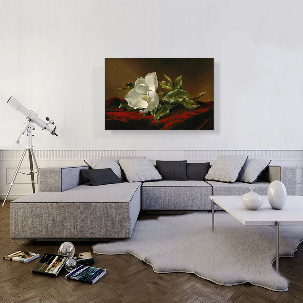Velvet Bloom – Magnolia Still Life Canvas Print