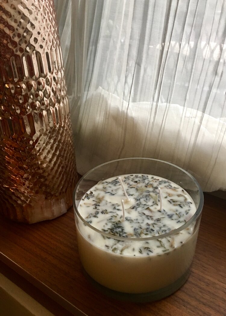 Lavender + White Sage 3-Wick Soy Wax Candle – Large Aromatherapy Candle for Cleansing & Calm
