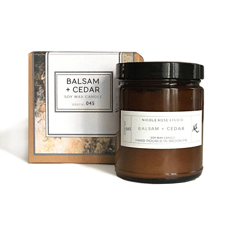 Balsam + Cedar Soy Wax Candle – Hand-Poured Aromatherapy Blend