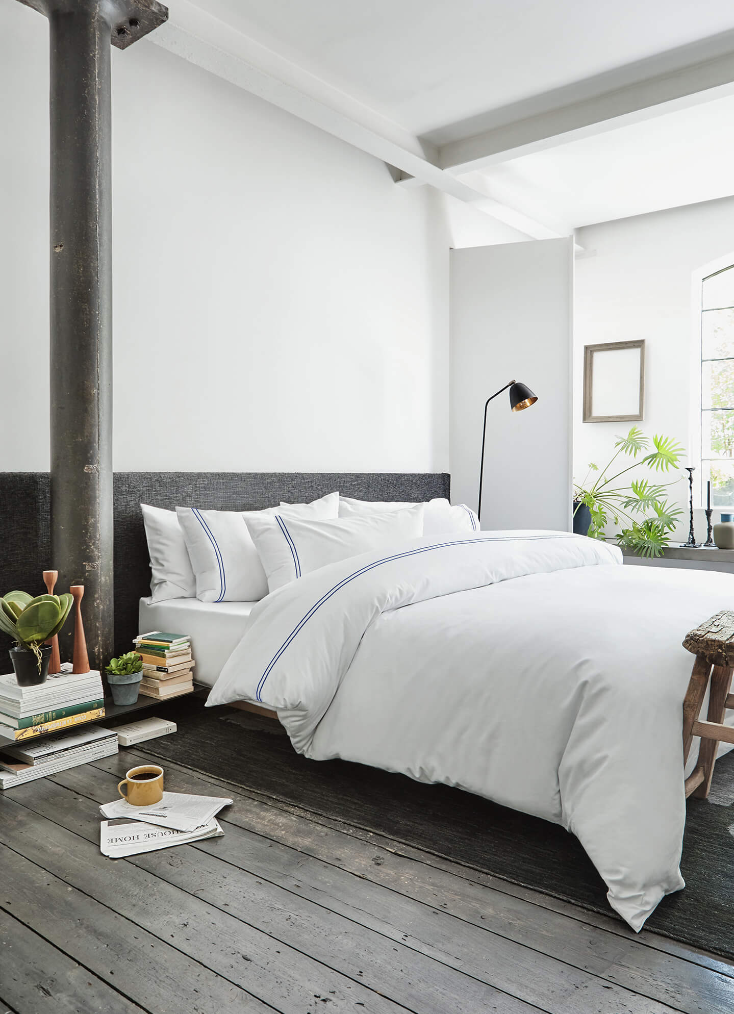 The Cairo Collection – Blue Stripe 100% Egyptian Cotton Duvet Cover Set