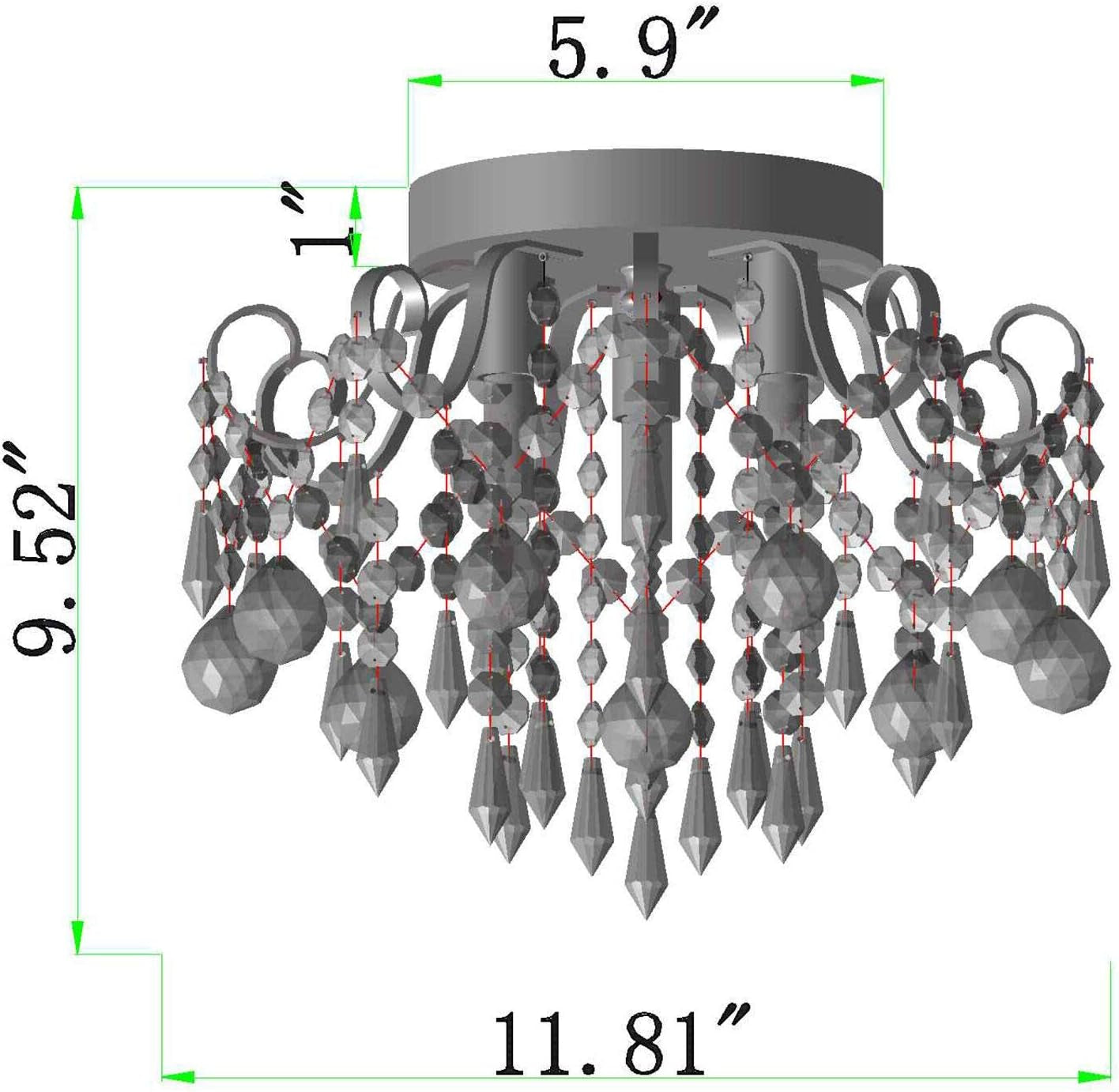 Small Gold Crystal Modern Chandelier 3 Light