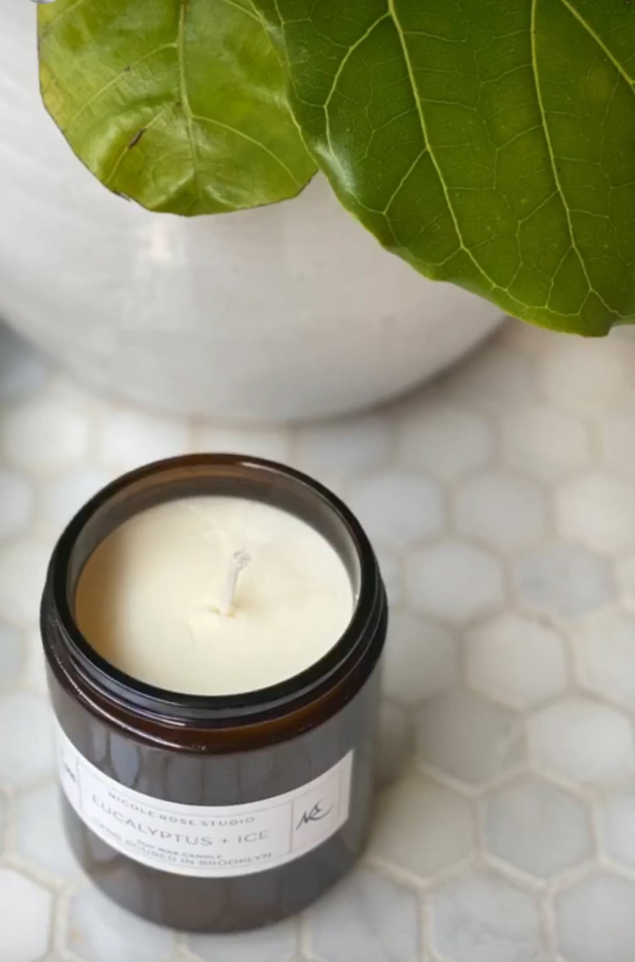 Eucalyptus + Ice Soy Wax Candle – Crisp, Refreshing Blend with Natural Essential Oils