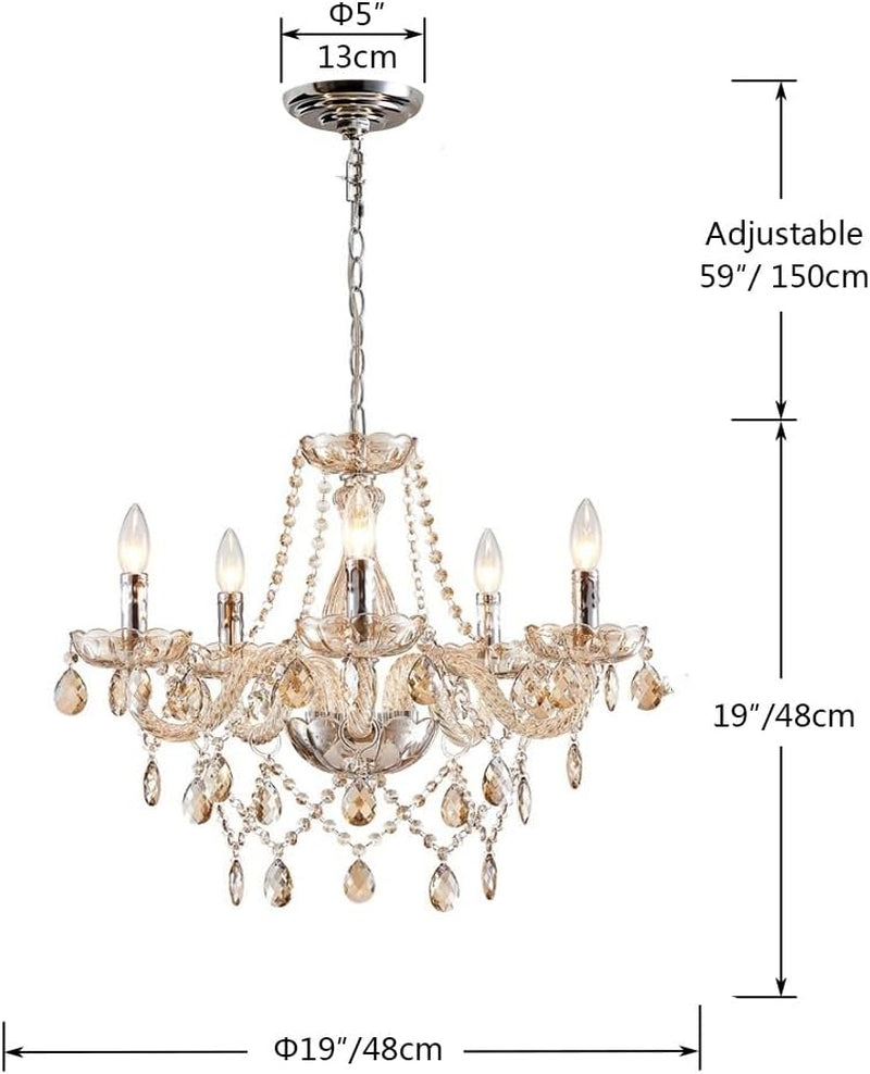 The Urban Ritual 5-Light Crystal Chandelier – Champagne Elegance