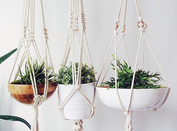 Boho Bloom Macrame Plant Hanger – Handcrafted Cotton Rope Design