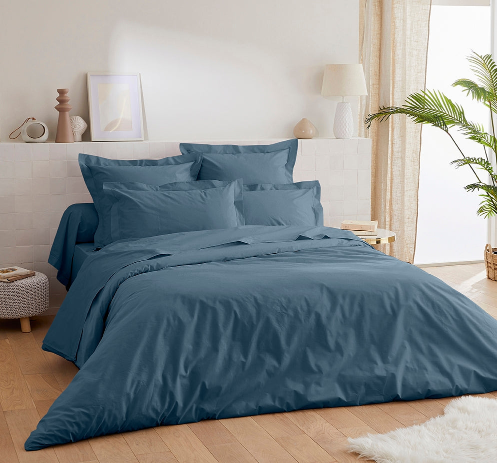 Anise Percale Duvet Cover - Soft, Silky Comfort with Easy Closure