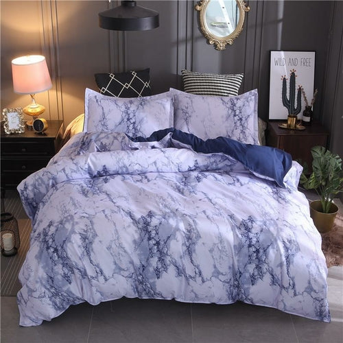 Marble Pattern Bedding Set – Modern Printed Duvet Cover Collection