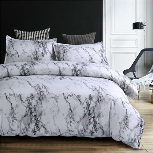 Marble Pattern Bedding Set – Modern Printed Duvet Cover Collection