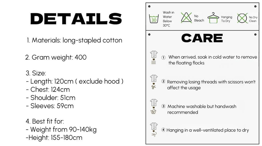 Luxe Organic 100% Cotton Hooded Bathrobe